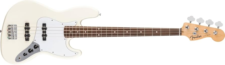 Amazon.com: Fender Standard Jazz Bass - Olympic White, Laurel